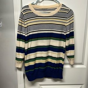 J crew crew striped mid length sweater